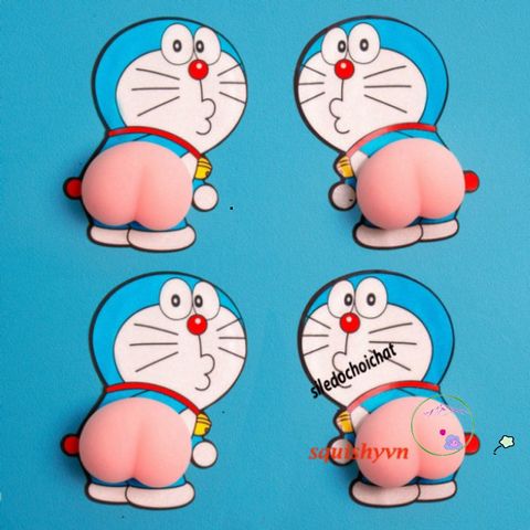 Thẻ Dán Silicon Hình Mông Đào Đáng Yêu Cho Laptop - Mochi Squishy 3D Giảm Stress, Tô Điểm Điện Thoại Thú Vị