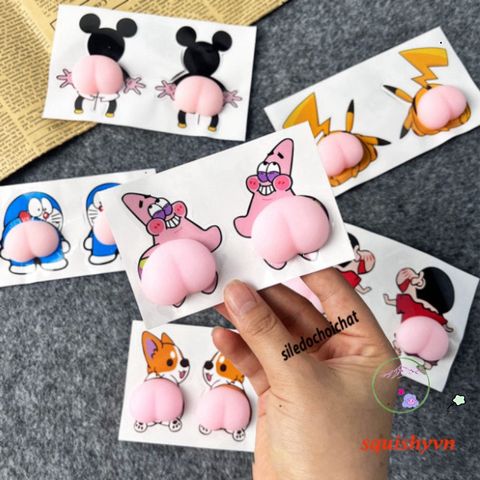Miếng Dán Silicon Hình Quả Đào 3D Chống Va Đập - Trang Trí Điện Thoại và Ô Tô, Giảm Stress Kute, Chất Liệu Bền Bỉ