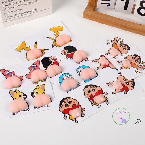 Nhãn Dán 3D Mông Độc Đáo - Bộ 2 Miếng Trang Trí Ô Tô Gương Chiếu Hậu Chống Va Chạm, Silicone Dán Kính Di Động