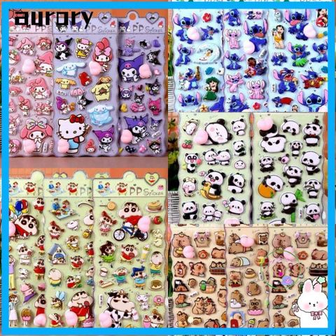Nhãn Dán Kawaii AURORY - Hình Dán Phồng Bong Bóng Dễ Thương Trang Trí Laptop và Điện Thoại, Chất Liệu PVC Mềm mại