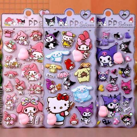 Nhãn Dán Kawaii AURORY - Hình Dán Phồng Bong Bóng Dễ Thương Trang Trí Laptop và Điện Thoại, Chất Liệu PVC Mềm mại