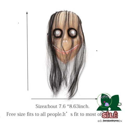 Mặt Nạ Kinh Dị Halloween Momo - Phụ Kiện Tiệc Hóa Trang Độc Đáo, Chất Liệu Nhựa Cao Cấp, Kích Thước Thích Hợp 24x17cm