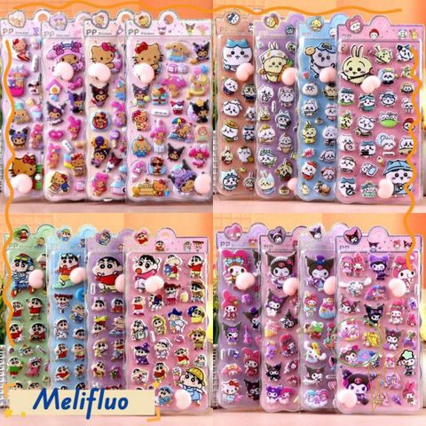Nhãn Dán 3D MELIFLUO Kawaii Đáng Yêu - Bộ 4 Miếng Dán Bong Bóng Trang Trí DIY Điện Thoại Sáng Tạo
