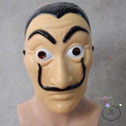 Mặt nạ Salvador Dali - Phụ kiện hóa trang La Casa De Papel (Money Heist) cho Halloween và tiệc tùng, chất liệu an toàn, màu nâu