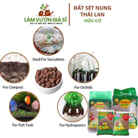 Đất Sét Nung 1 Lít Nhập Khẩu Thái Lan - Giải Pháp Trồng Sen Đá, Hoa Lan và Thủy Canh Chất Lượng Cao
