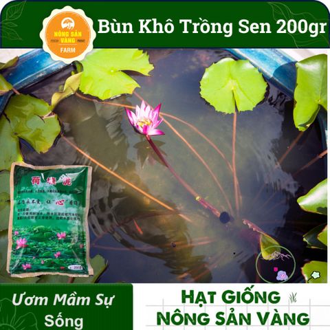 Bùn Khô Xử Lý 200gr Cho Hoa Sen - Phân Hữu Cơ Lý Tưởng Cho Cây Thủy Sinh và Môi Trường Ngập Nước