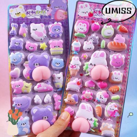 Nhãn Dán Vui Nhộn UMISS - Hình Hoạt Hình 3D Trái Đào Giảm Căng Thẳng, Sticker DIY Thủ Công Cho Trẻ Em và Trang Trí Điện Thoại