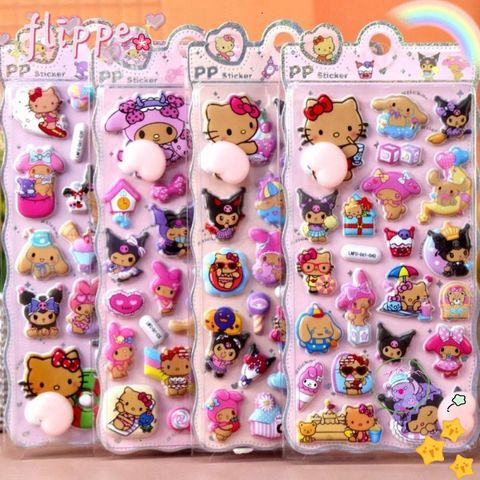 Nhãn Dán Mông Đen Kawaii - Hình Dán Bong Bóng Trang Trí Giúp Giảm Stress, Đồ Chơi Đáng Yêu Hình Thú Cưng 21x12cm