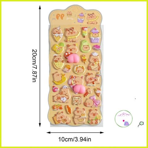 Hình Dán 3D Dễ Thương Hình Capybara PVC Cho Trẻ Em - Trang Trí Sổ Lưu Niệm và Phần Thưởng Lớp Học