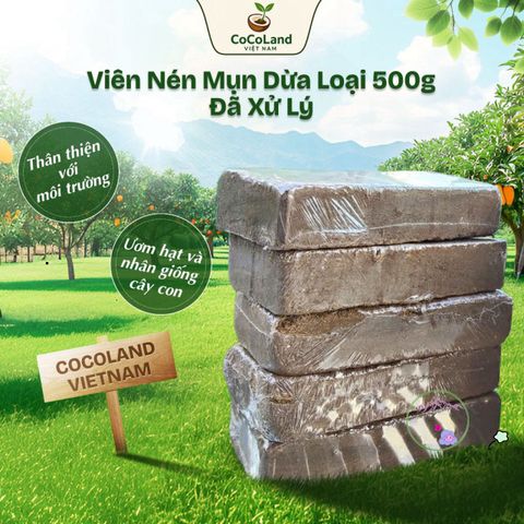 Viên Nén Xơ Dừa 500g - Dễ Dàng Ươm Hạt, Trộn Đất Thiên Nhiên An Toàn Cho Cây, Hút Ẩm tốt