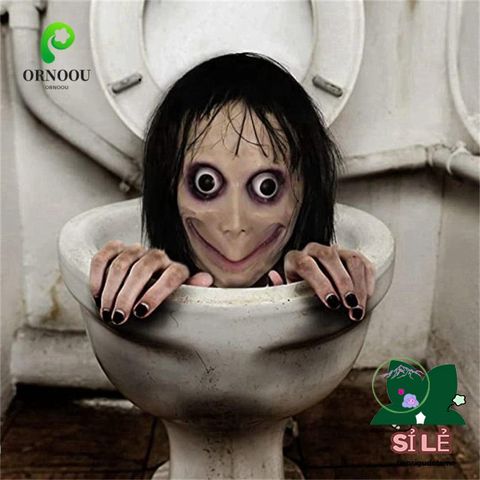 Mặt Nạ Kinh Dị Halloween Momo - Phụ Kiện Hóa Trang Cao Su Siêu Thực Cho Tiệc Cosplay và Lễ Hội Ma Quái