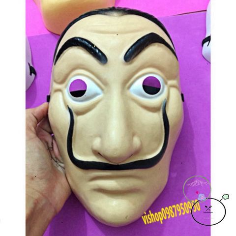 Mặt Nạ Dali Money Heist - Đạo Cụ Nghệ Thuật Halloween La Casa De Papel Độc Đáo Cho Tiệc Hóa Trang