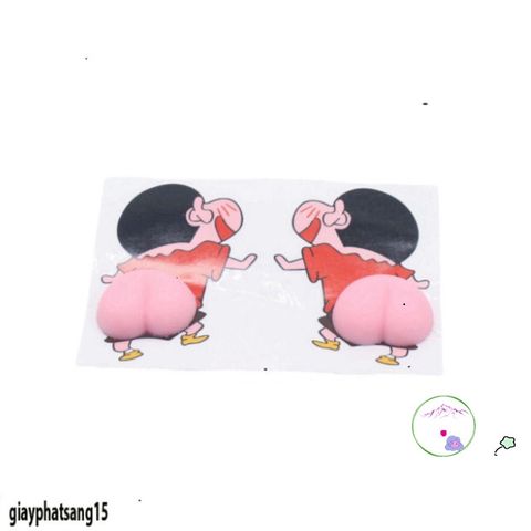 Decal Silicon Hình Mông Đào 3D - Trang Trí Điện Thoại Vui Nhộn, Giảm Stress Mochi Squishy, Sáng Tạo và Cute