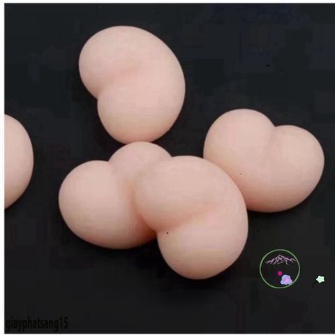 Decal Silicon Hình Mông Đào 3D - Trang Trí Điện Thoại Vui Nhộn, Giảm Stress Mochi Squishy, Sáng Tạo và Cute