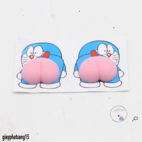 Decal Silicon Hình Mông Đào 3D - Trang Trí Điện Thoại Vui Nhộn, Giảm Stress Mochi Squishy, Sáng Tạo và Cute