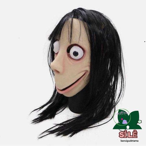 Mặt Nạ Halloween MoMo Ma Quái Có Tóc Giả - Đạo Cụ Cosplay Cho Tiệc Hóa Trang và Biểu Diễn Thời Trang