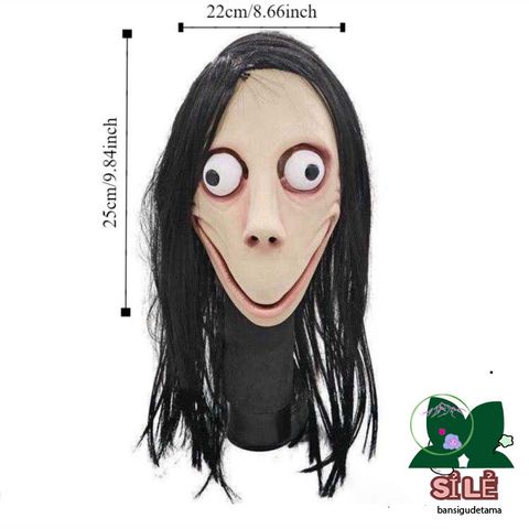 Mặt Nạ Halloween MoMo Ma Quái Có Tóc Giả - Đạo Cụ Cosplay Cho Tiệc Hóa Trang và Biểu Diễn Thời Trang