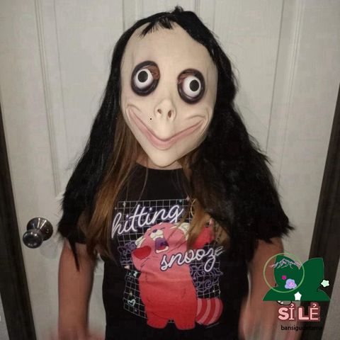 Mặt Nạ Halloween MoMo Ma Quái Có Tóc Giả - Đạo Cụ Cosplay Cho Tiệc Hóa Trang và Biểu Diễn Thời Trang