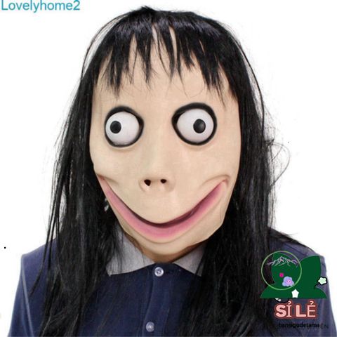 Mặt Nạ Halloween Momo Tóc Dài - Phụ Kiện Cosplay Độc Đáo, Chất Liệu Nhựa Bền, Phù Hợp Mọi Khuôn Mặt, Trở Thành Tâm Điểm Mỗi Bữa Tiệc