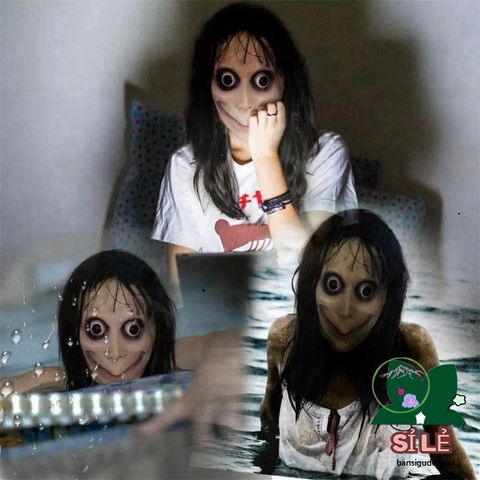 Mặt Nạ Momo Kinh Dị Bằng Cao Su - Phụ Kiện Halloween Độc Đáo Cho Cosplay và Tiệc Hóa Trang