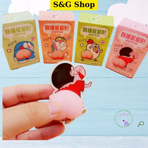 Bộ 3 Miếng Dán Silicon Dạ Quang Hình Quả Đào - Sticker Bảo Vệ Mông Chống Va Đập Giải Stress Dễ Thương