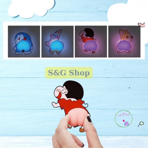Bộ 3 Miếng Dán Silicon Dạ Quang Hình Quả Đào - Sticker Bảo Vệ Mông Chống Va Đập Giải Stress Dễ Thương