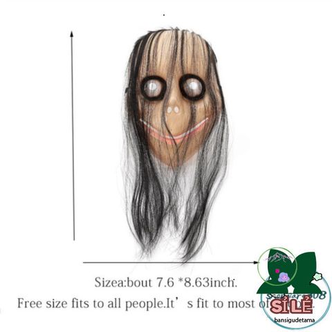 Mặt Nạ Halloween Momo Tóc Dài - Phụ Kiện Hóa Trang Độc Đáo Cho Bữa Tiệc, Giáng Sinh, và Lễ Hội Thú Vị