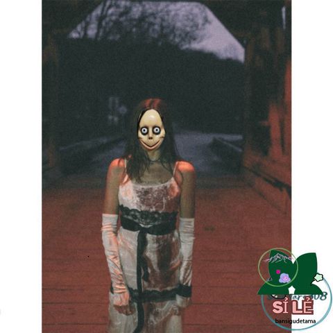 Mặt Nạ Halloween Momo Tóc Dài - Phụ Kiện Hóa Trang Độc Đáo Cho Bữa Tiệc, Giáng Sinh, và Lễ Hội Thú Vị