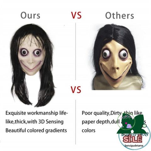 Mặt Nạ Halloween Momo Tóc Dài - Phụ Kiện Hóa Trang Độc Đáo Cho Bữa Tiệc, Giáng Sinh, và Lễ Hội Thú Vị