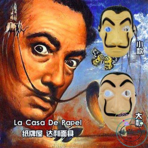 Mặt Nạ Hóa Trang Salvador Dali La Casa De Papel - Phụ Kiện Halloween Độc Đáo Cho Fan Money Heist