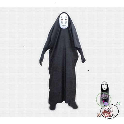 Set Trang Phục Vô Diện Cosplay Kaonashi - Bộ Quần Áo, Găng Tay và Mặt Nạ Nhân Vật Hoạt Hình Spirited Away Cho Trẻ Em và Người Lớn