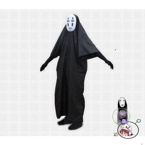 Set Trang Phục Vô Diện Cosplay Kaonashi - Bộ Quần Áo, Găng Tay và Mặt Nạ Nhân Vật Hoạt Hình Spirited Away Cho Trẻ Em và Người Lớn