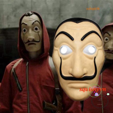 Mặt Nạ Salvador Dali - Queen Mask Money Heist - Phụ Kiện Hóa Trang Halloween, Tiệc Giáng Sinh, Đồ Chơi Trẻ Em