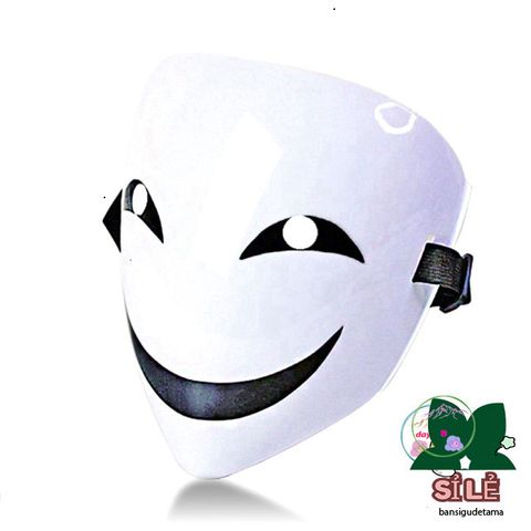 Mặt Nạ Hóa Trang Halloween HIRUKO - Mặt Cười Vui Nhộn Trắng Cho Cosplay và Tiệc Tùng Thời Trang