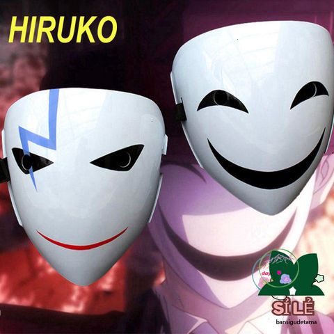 Mặt Nạ Hóa Trang Halloween HIRUKO - Mặt Cười Vui Nhộn Trắng Cho Cosplay và Tiệc Tùng Thời Trang