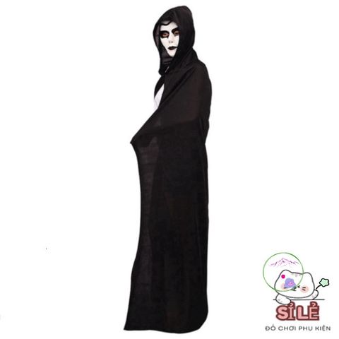 Áo Choàng Cosplay Halloween Dành Cho Người Lớn Và Trẻ Em - Biến Hóa Thành Ma Cà Rồng, Tử Thần, Phù Thủy Với Mũ Trùm Đầu