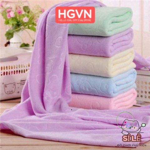 Khăn Tắm Cao Cấp Nhật Bản - Kích Thước 140 x 70 cm, Siêu Thấm Hút, Êm Ái Cho Gia Đình và Trẻ Nhỏ, Nhiều Màu Sắc Tươi Sáng
