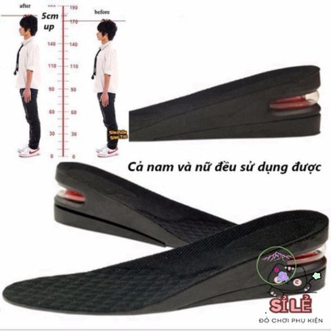 Bộ Đệm Giày Tăng Chiều Cao 3cm, 5cm, 7cm - Lót Giày Chống Mùi, Thoải Mái Cho Nam Nữ, Chất Liệu Cao Su PU Chất Lượng Cao