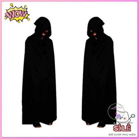 Bộ Trang Phục Halloween Thần Chết 3 Món - Áo Choàng và Găng Tay Hình Xương, Phong Cách Kinh Dị Hấp Dẫn cho Tiệc Hóa Trang