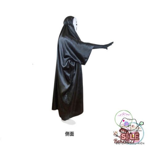 Bộ Vô Diện Cosplay - Áo Choàng Đen và Mặt Nạ Huyền Bí Cho Fan Anime, Phong Cách Thời Trang Unisex, Độc Đáo và Thoải Mái
