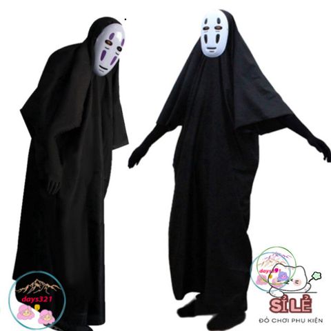 Bộ Trang Phục Cosplay Vô Diện Kaonashi 'Spirited Away' - Đồ Hóa Trang Cho Trẻ Em và Người Lớn, Áo Choàng và Mặt Nạ Cao Cấp