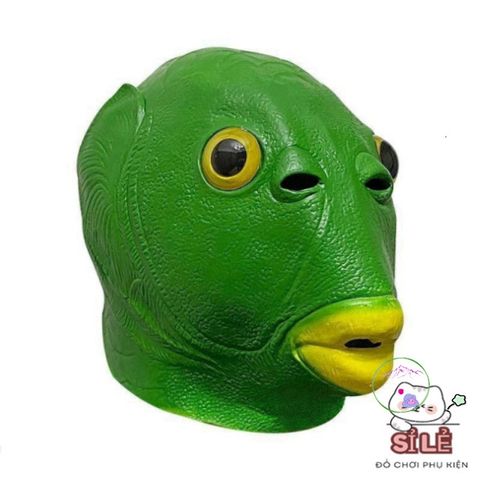 Mũ Hóa Trang Silicone Cá Xanh Người Lớn - Mặt Nạ Ếch Hacker Rực Rỡ Cho Tiệc Hóa Trang, Halloween, Lễ Hội