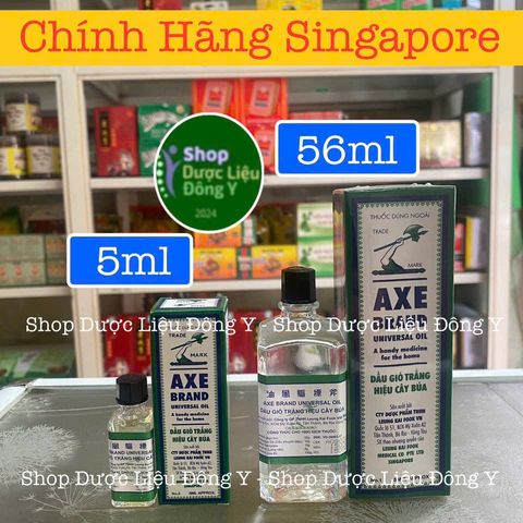 Dầu Gió Trắng Cây Búa AXE Brand Singapore + Ống Hít - Giảm Đau, Chăm Sóc Sức Khỏe, Massage Thư Giãn
