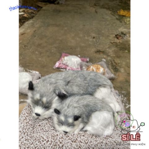 Gấu Bông Cún Xám Đôi Bố Con - Phụ Kiện Xe Ô Tô Khử Mùi Hiệu Quả Với Lõi Than Hoạt Tính Dễ Thương 28x20cm