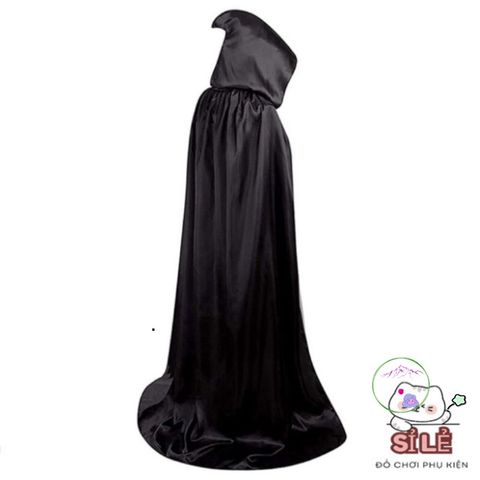 Áo Choàng Hóa Trang Phù Thủy Harry Potter Đen - Halloween Thần Bí Kiểu Dáng Độc Đáo Cho Mọi Lứa Tuổi