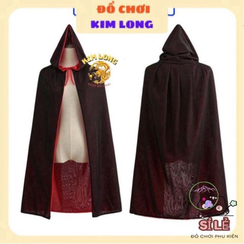 Áo Choàng Ma Cà Rồng Đỏ Đen Có Mũ - Trang Phục Halloween Độc Đáo Cho Cả Trẻ Em Và Người Lớn