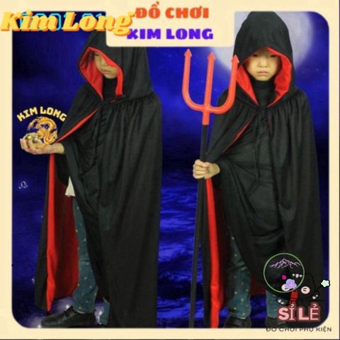 Áo Choàng Ma Cà Rồng Đỏ Đen Có Mũ - Trang Phục Halloween Độc Đáo Cho Cả Trẻ Em Và Người Lớn