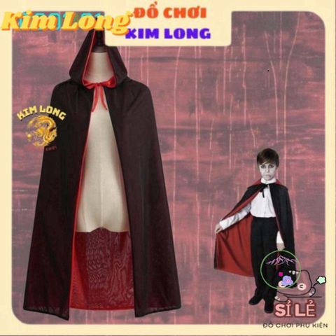 Áo Choàng Ma Cà Rồng Đỏ Đen Có Mũ - Trang Phục Halloween Độc Đáo Cho Cả Trẻ Em Và Người Lớn