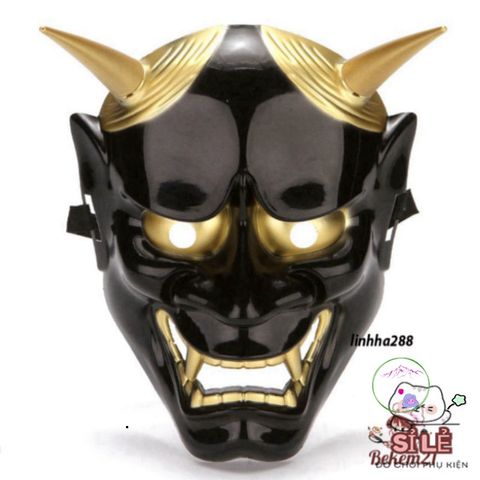 Mặt Nạ Hóa Trang Quỷ Oni Hannya Halloween - Độc Đáo 2 Sừng, Nhiều Màu Sắc Đỏ, Trắng, Đen Cho Bữa Tiệc Hóa Trang Ma Quái