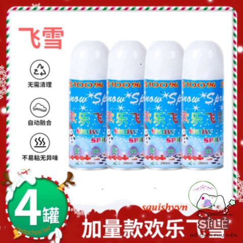 Bình Xịt Tuyết Giáng Sinh 250ml - Phụ Kiện Trang Trí Tiệc Tùng Lễ Hội, Tạo Không Khí Vui Tươi và Diệu Kỳ